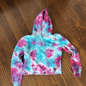 Tie-Dye Hooded Sweater - Pink and Blue